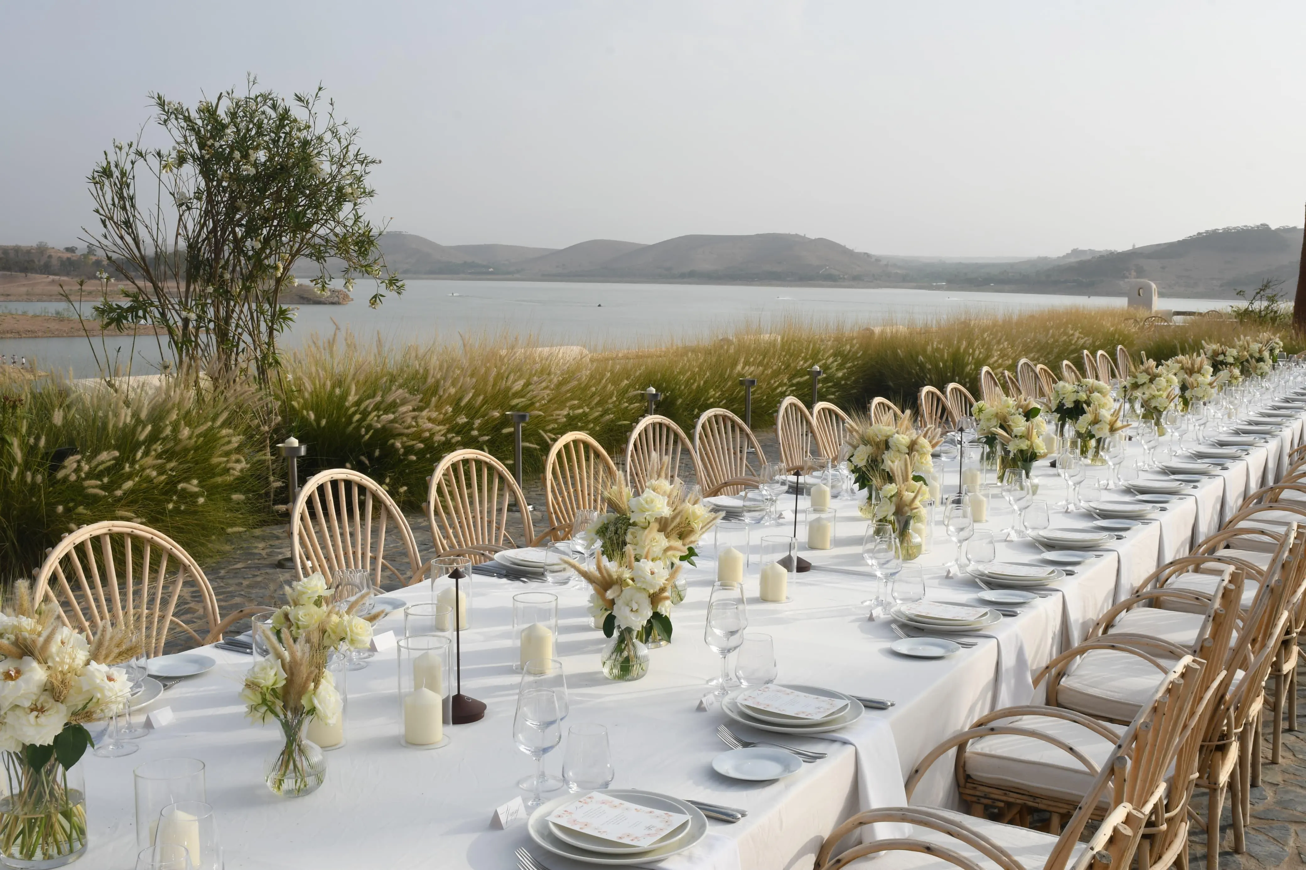 Luxury destination wedding at Pure House On The Lake near Agafay and Marrakech
