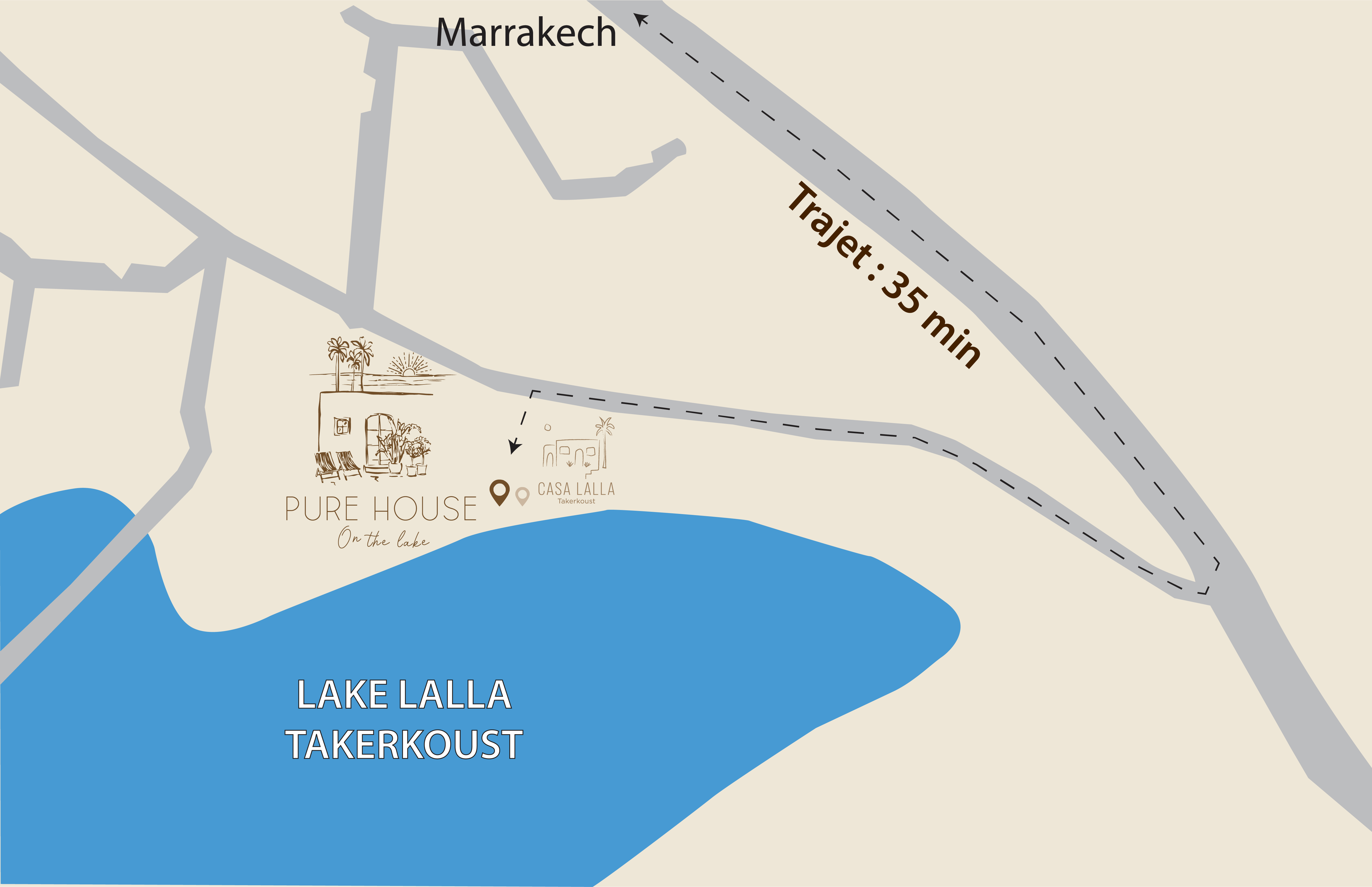 pure house on the lake, takerkoust, agafay vibes